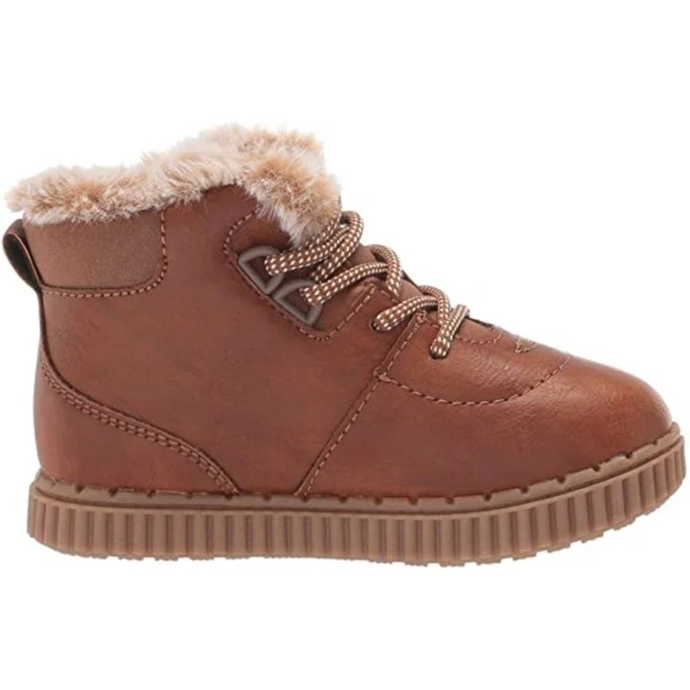 OshKosh B’gosh Haskell Boys Lace Up Ankle Boots Brown Toddler Size 5 EUC
